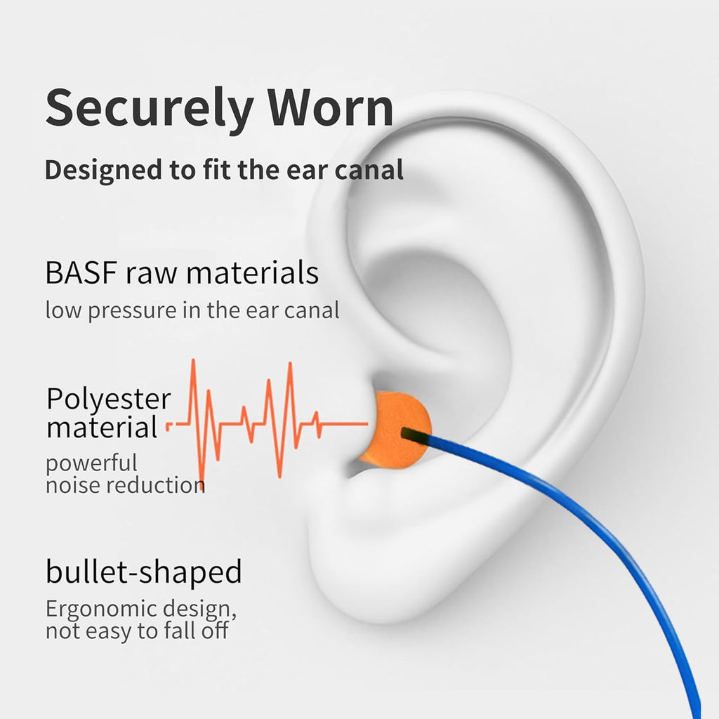 GOL-SIV Foam Ear Plugs with Cord | Hearing Protection

