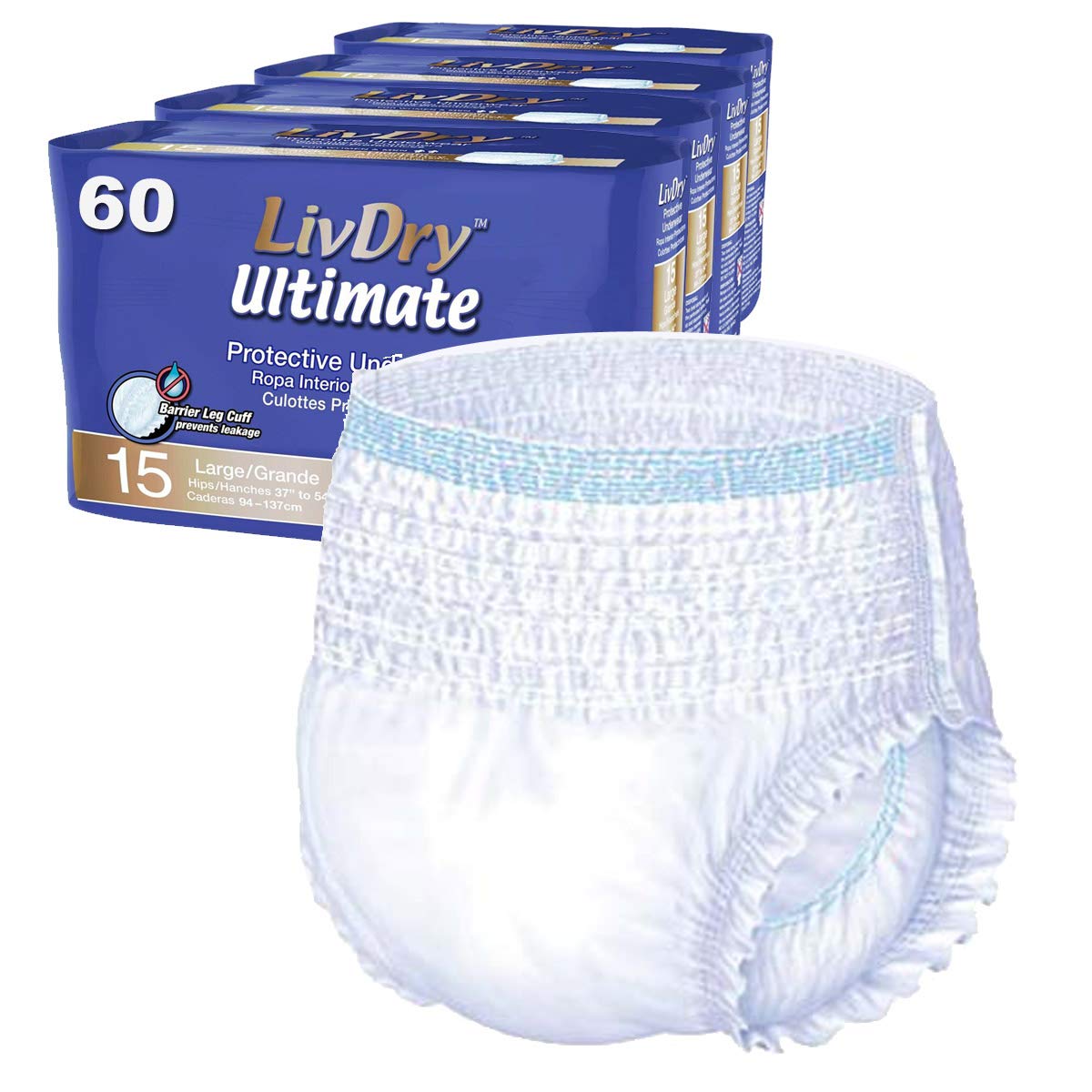LivDry Ultimate Adult Incontinence Underwear - Max Absorbent