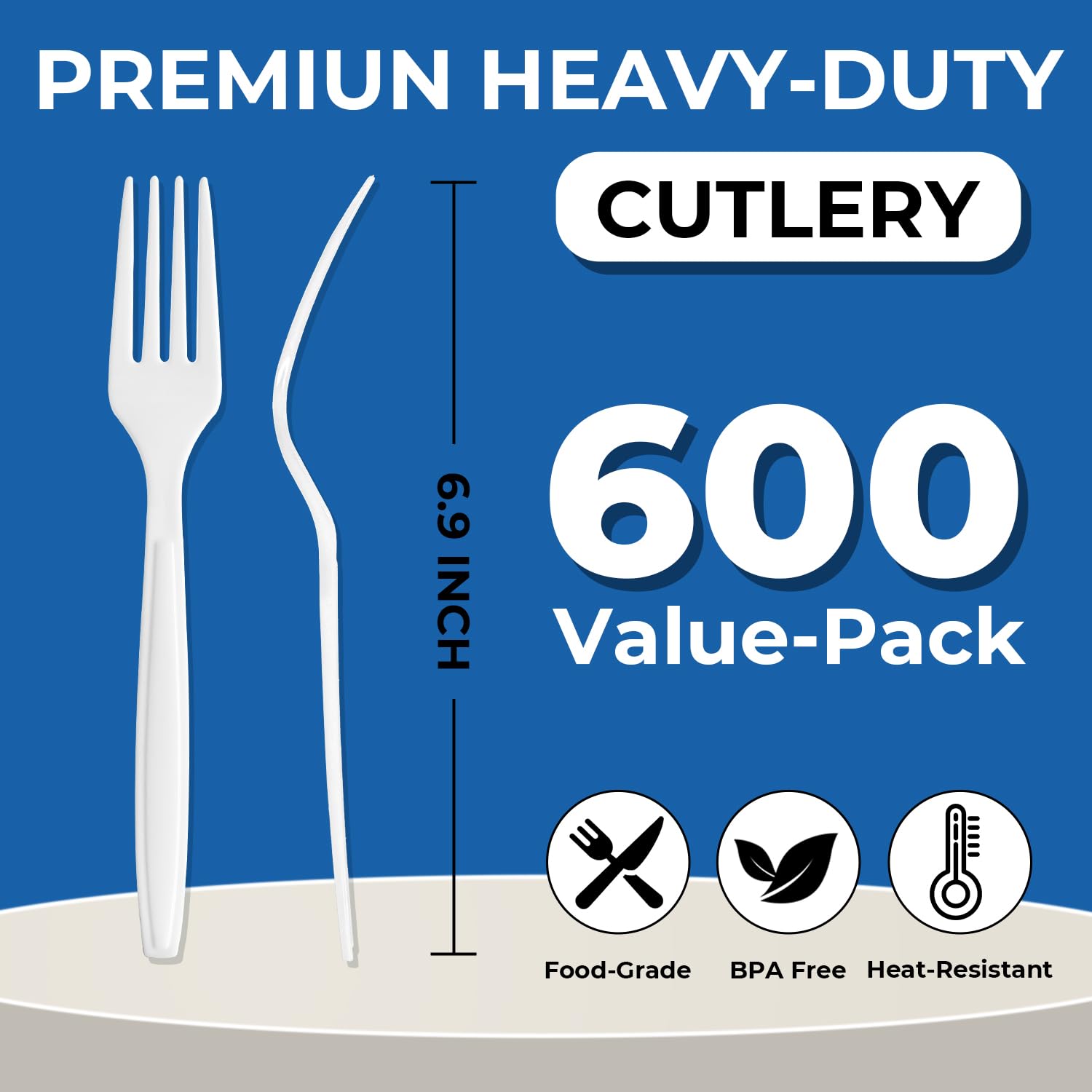 Disposable Plastic Cutlery Set - Heavy-Duty Forks & Spoons

