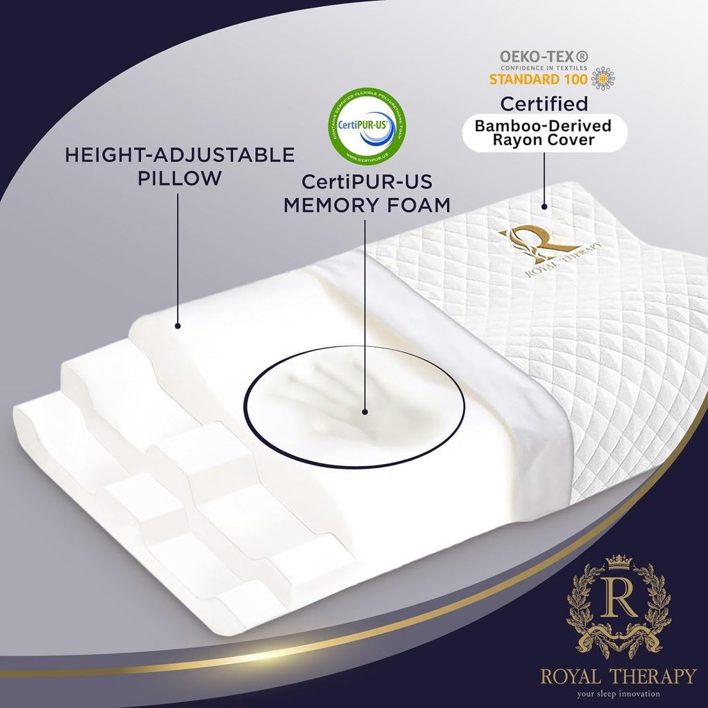 Royal Therapy Memory Foam Pillow – Contour Cervical Support

