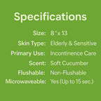 Adult Scented Wet Wipes for Incontinence - Aloe Vera & Vit E


