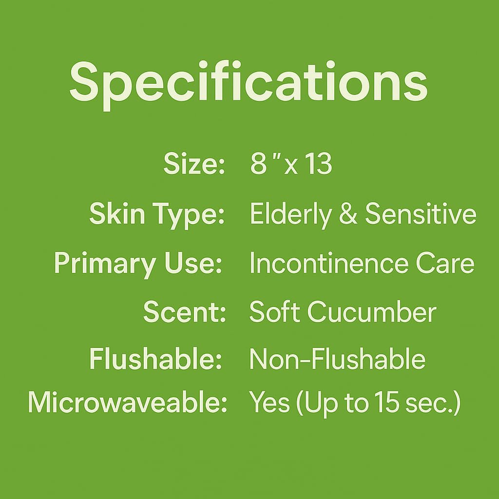 Adult Scented Wet Wipes for Incontinence - Aloe Vera & Vit E

