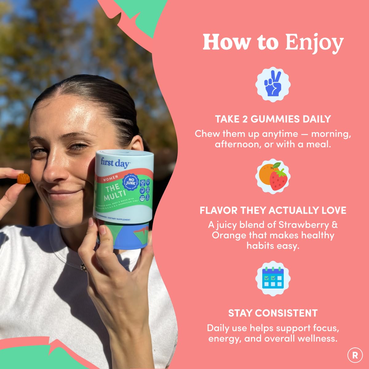 First Day Women's Multivitamin Gummies for Energy


