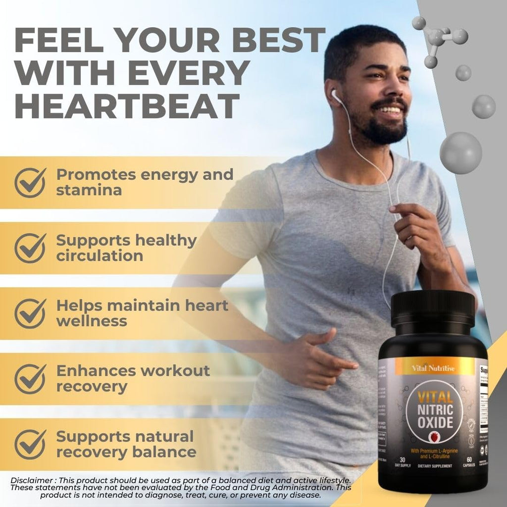 Vital Nitric Oxide Supplement for Men | Blood Flow & Energy

