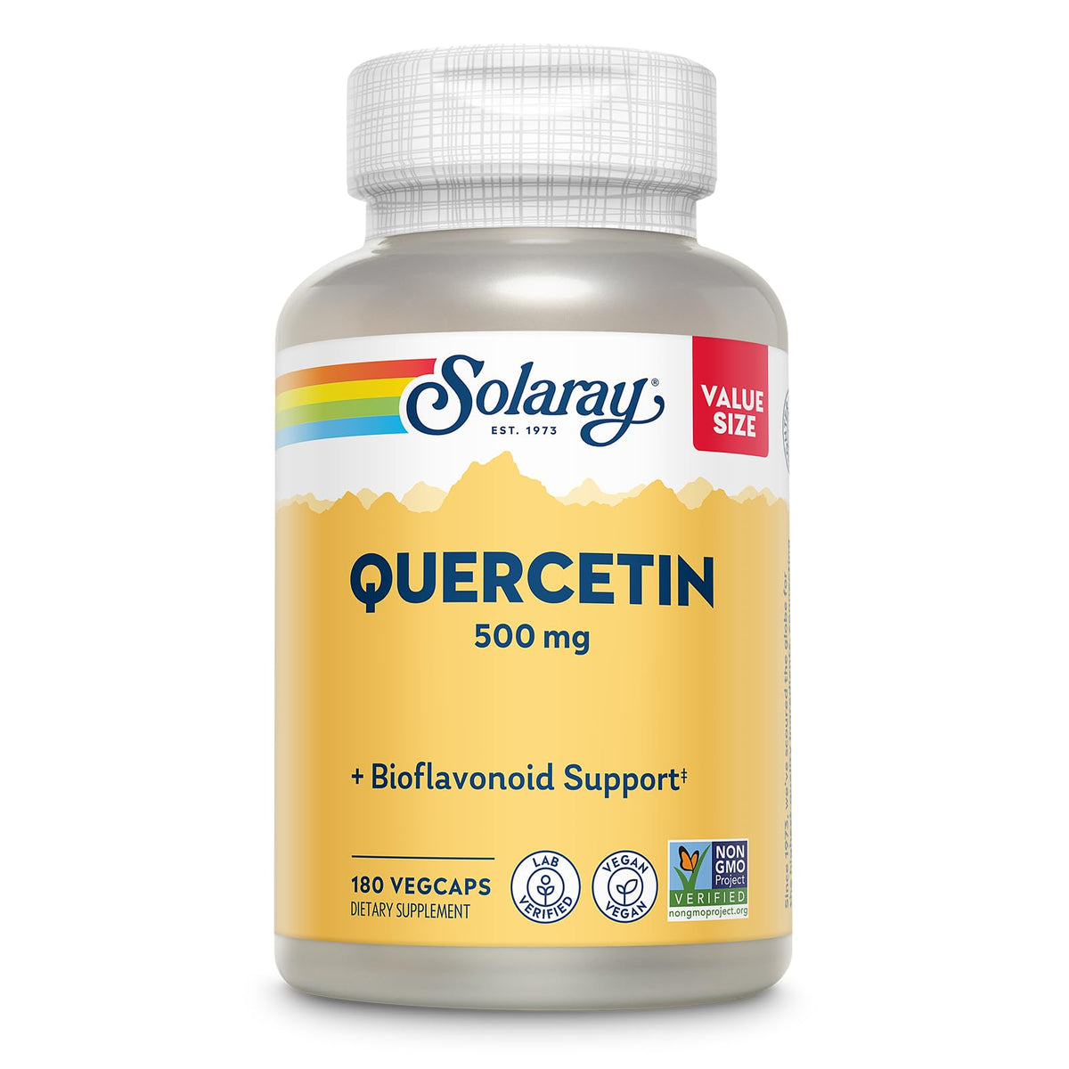 Solaray Quercetin 500mg Capsules - Vegan Non-GMO Antioxidant Support