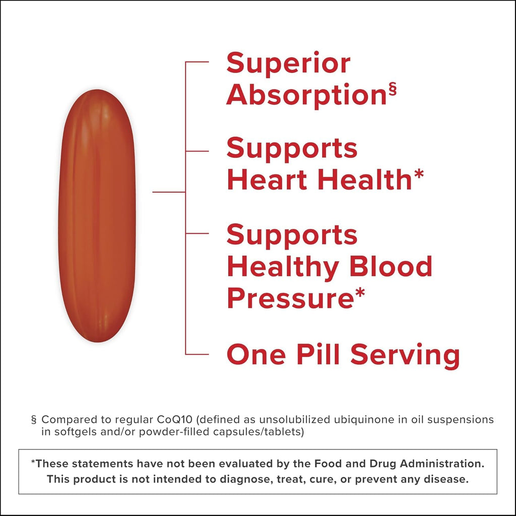 Qunol Mega Ubiquinol CoQ10 Supplement | Superior Absorption

