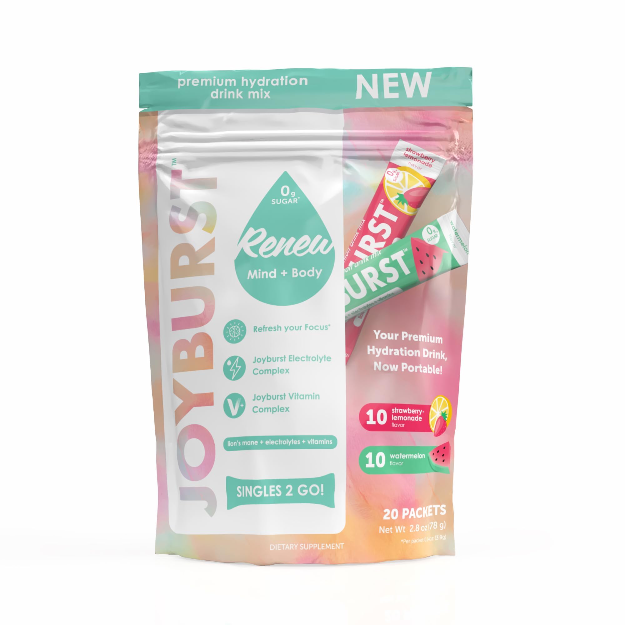 Joyburst Electrolyte Powder Sticks | Sugar Free Hydration

