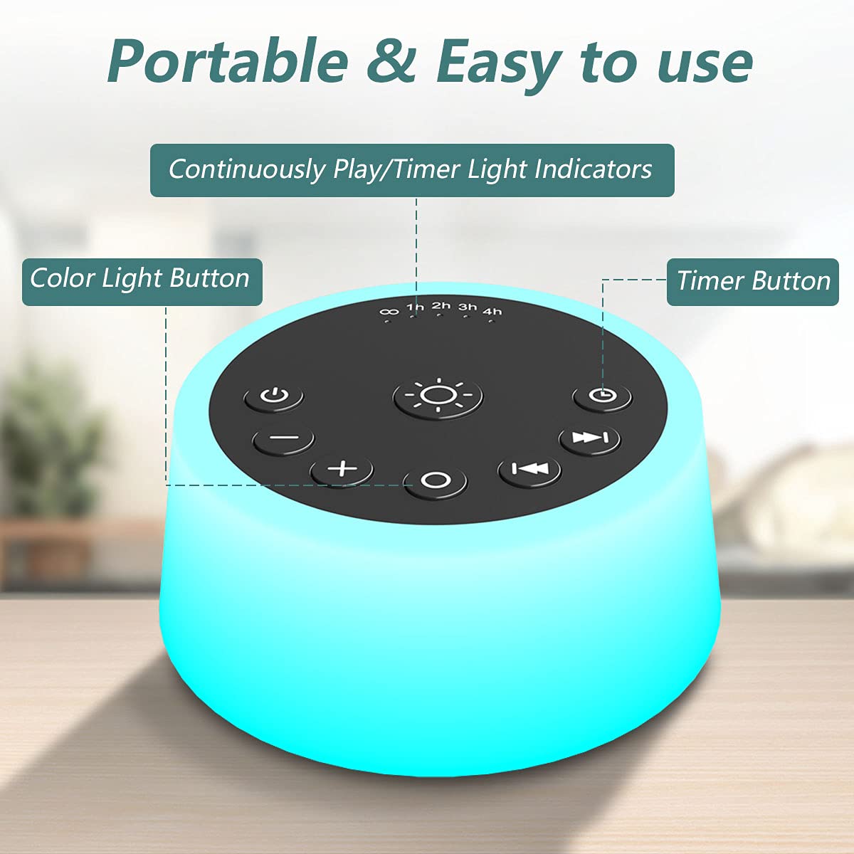 Sleep Sound Machine 25 Sounds Night Light

