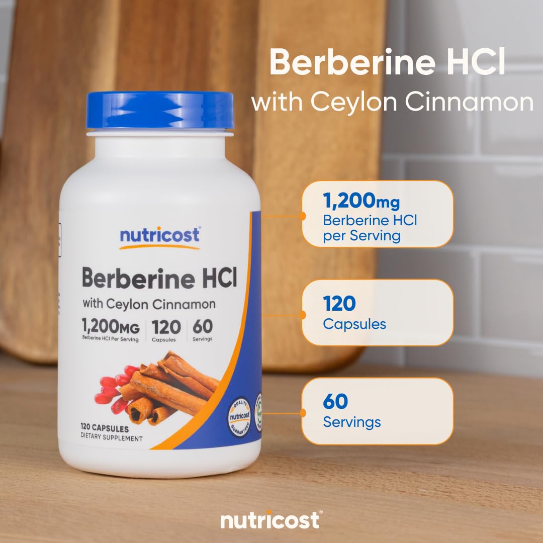 Nutricost Berberine HCl with Ceylon Cinnamon Supplement

