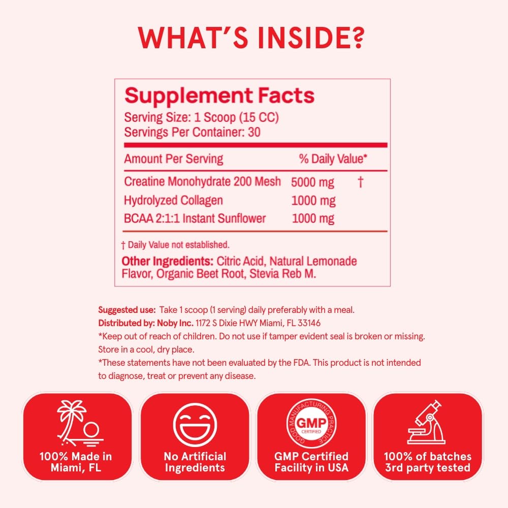 Women’s Creatine Monohydrate Powder with BCAA & Collagen

