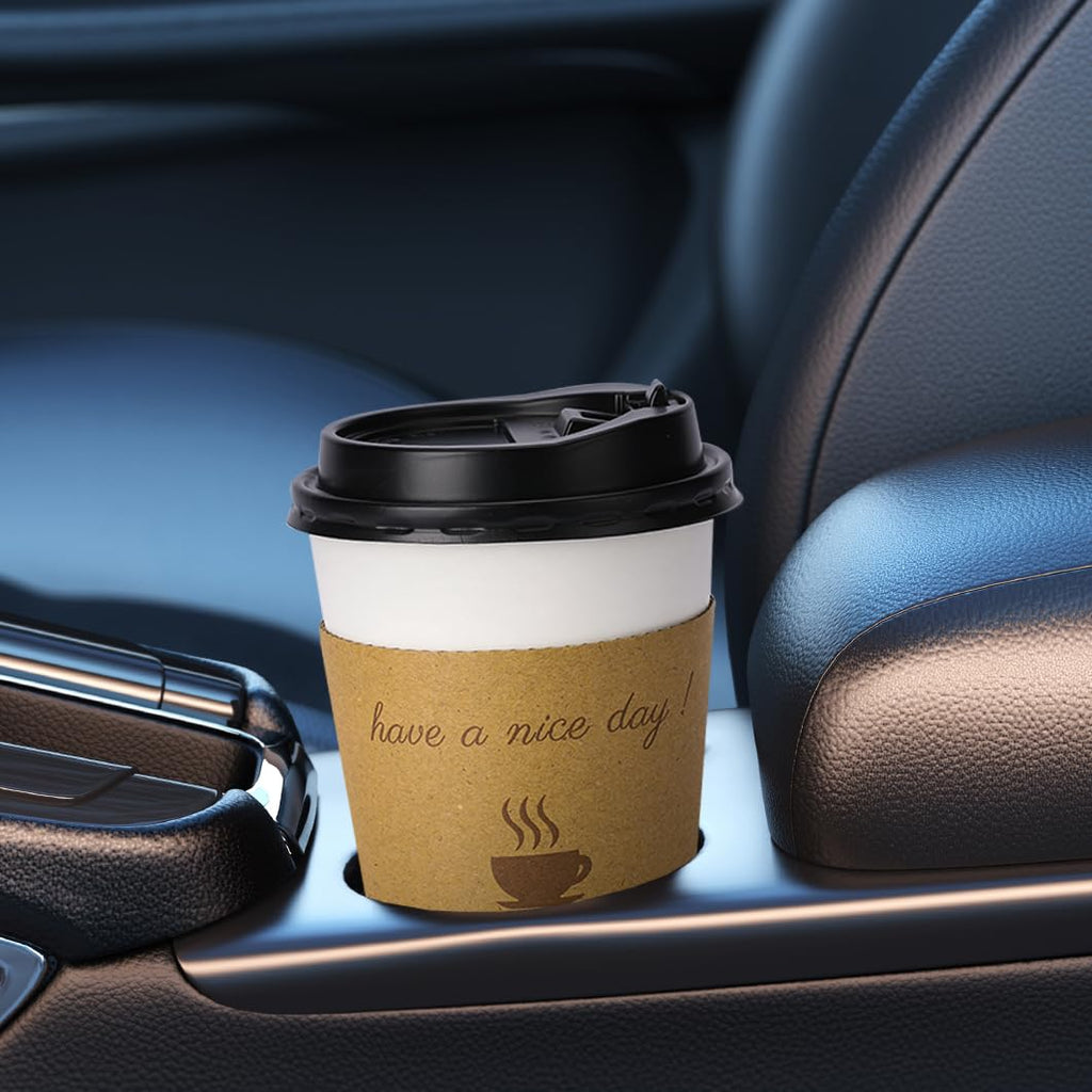 BYSNOW Disposable Coffee Cups with Lids and Sleeves


