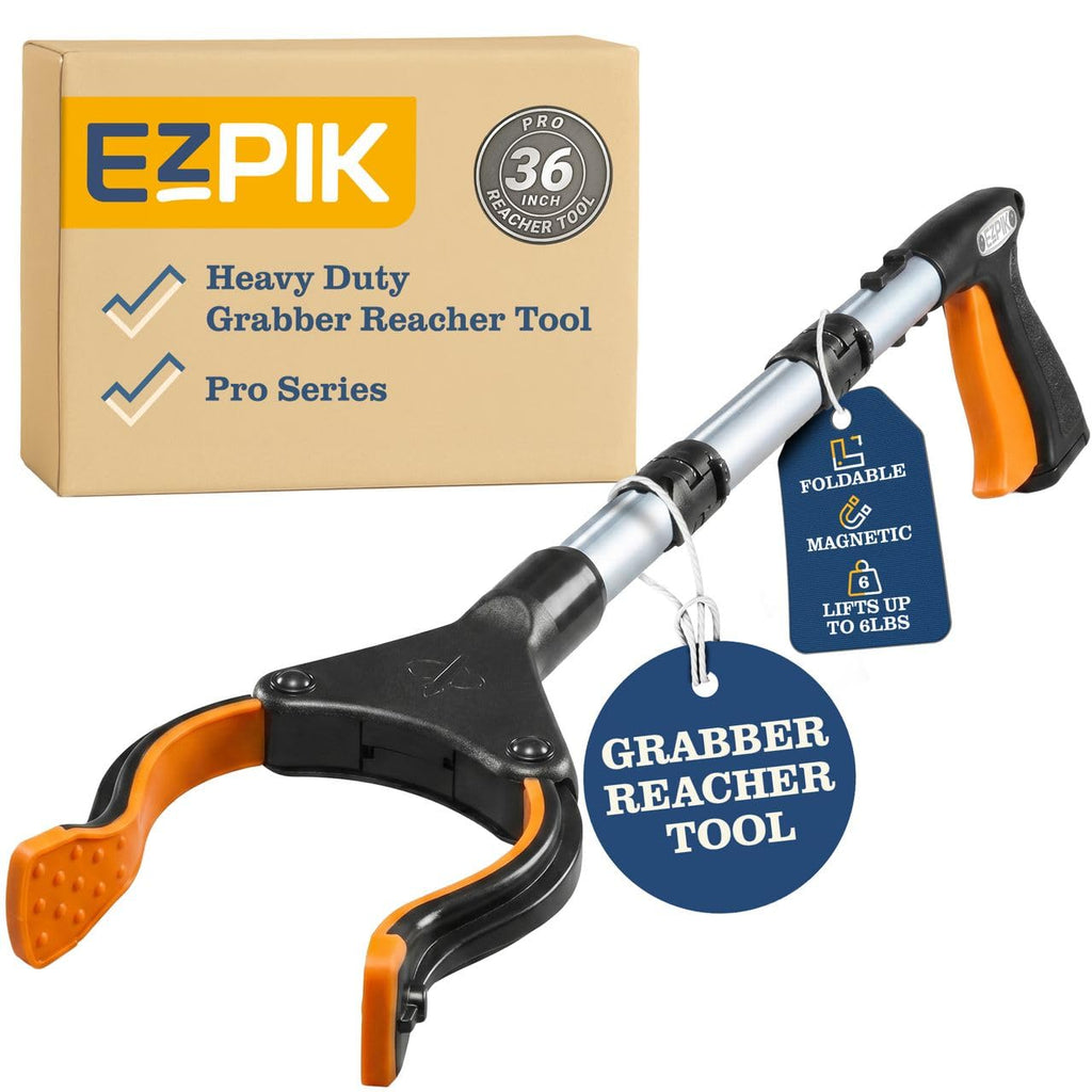 EZPIK Pro Folding Reacher | Magnets & Rotating Jaw

