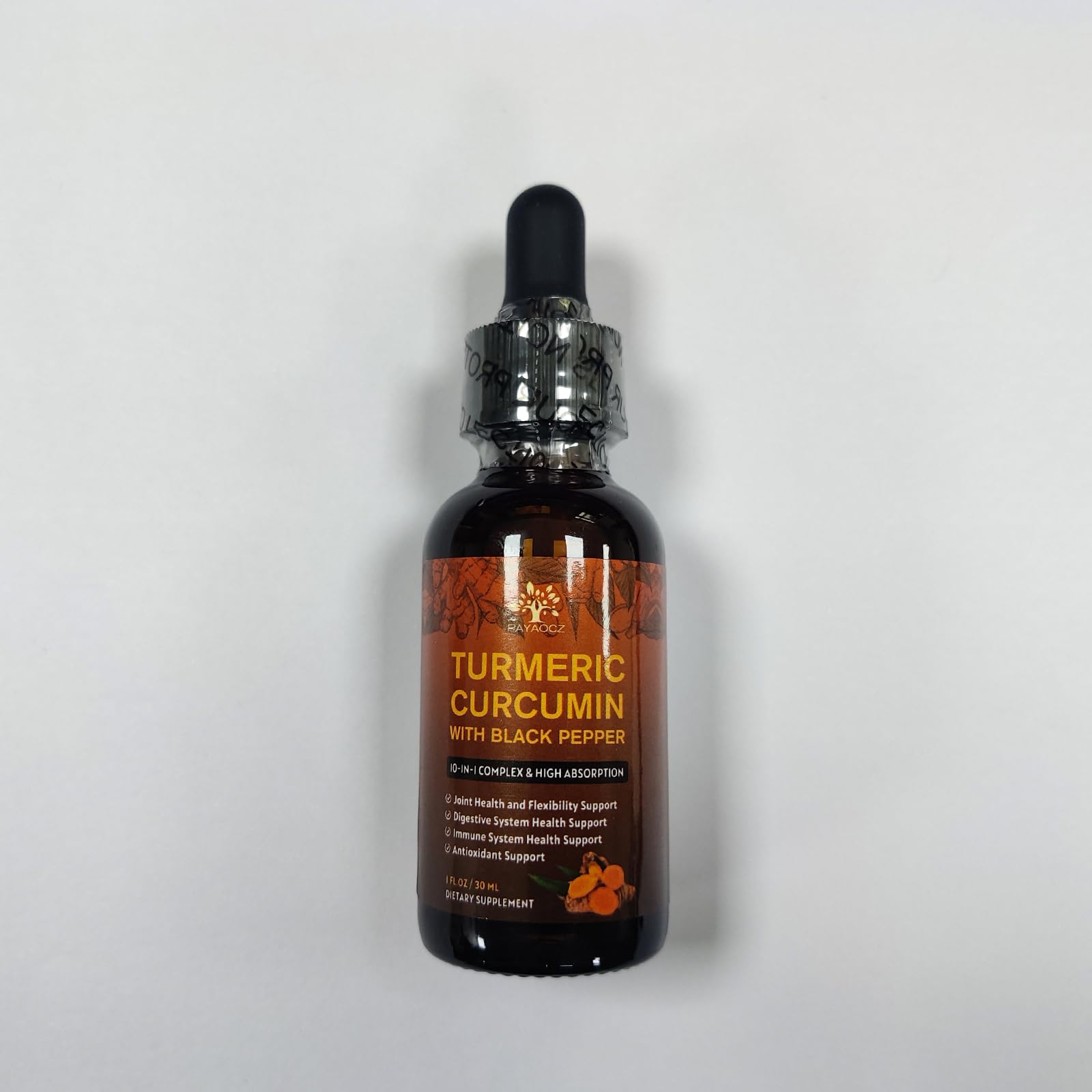 Organic Turmeric Curcumin Liquid Drops with Ginger & Pepper

