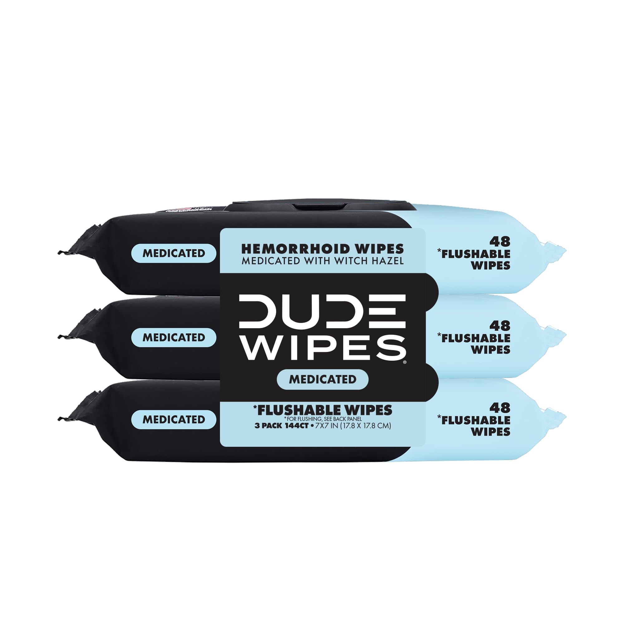 DUDE Wipes Medicated Witch Hazel Flushable Wipes

