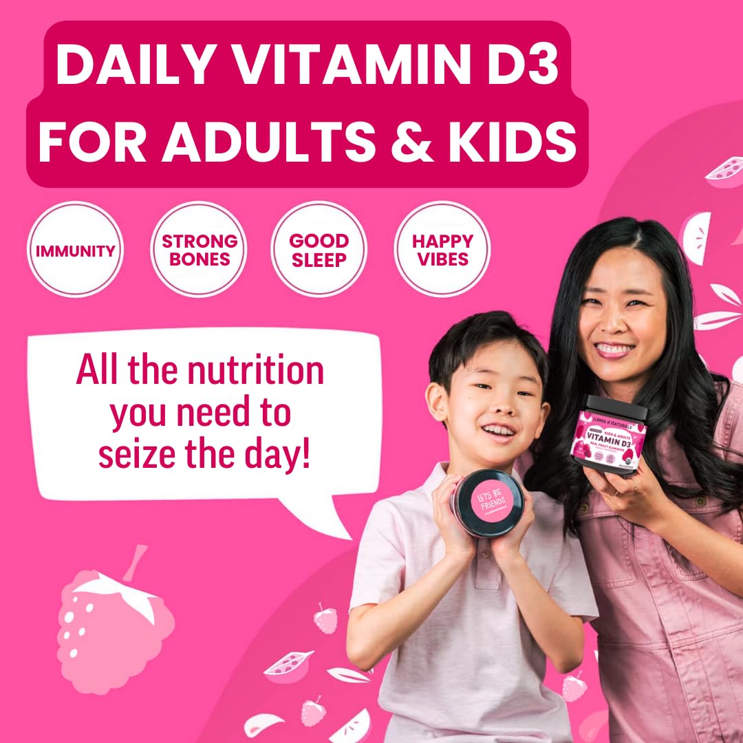 Llama Naturals Vitamin D3 Gummies - Vegan Real Fruit

