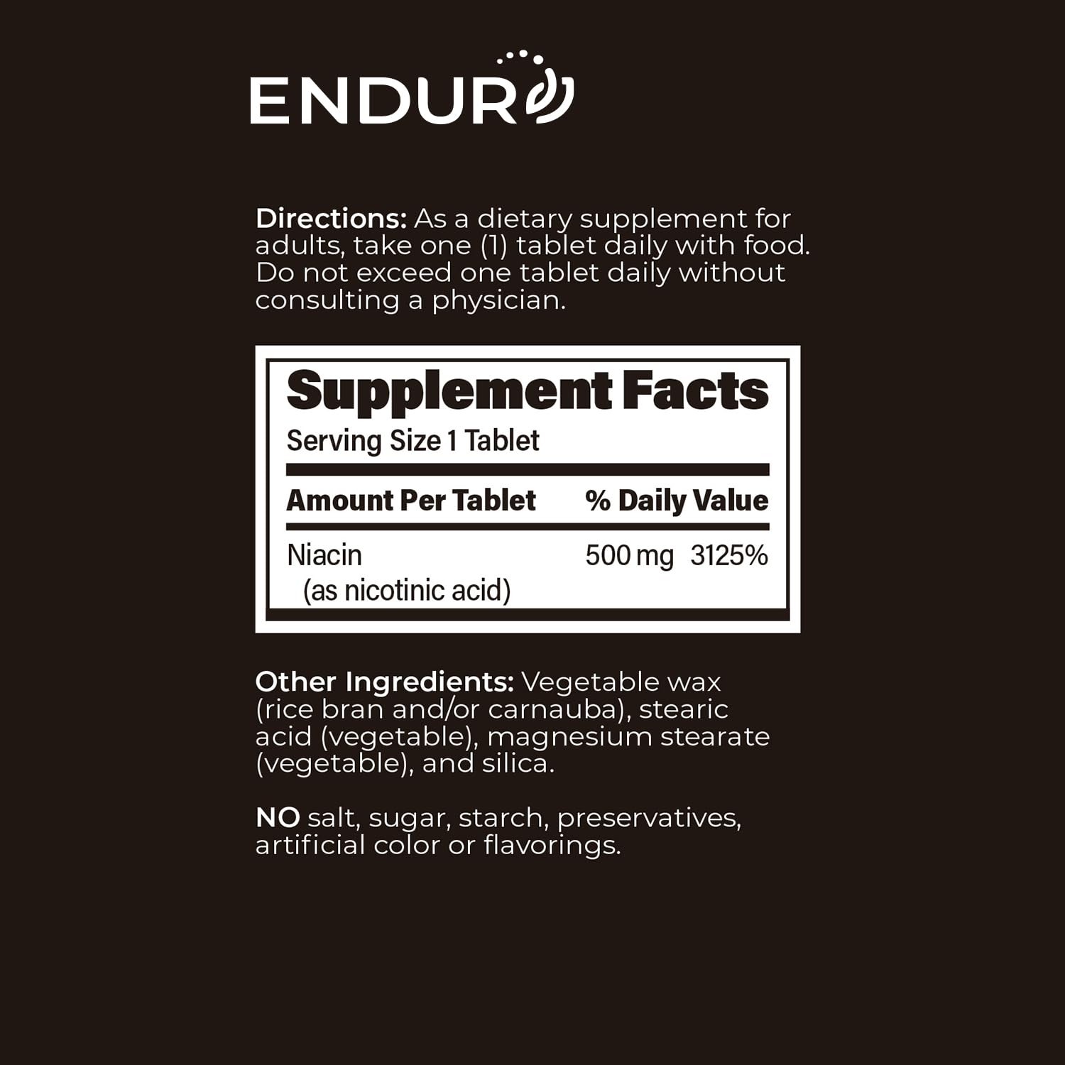ENDUR-ACIN Niacin B3 Heart Health Supplement

