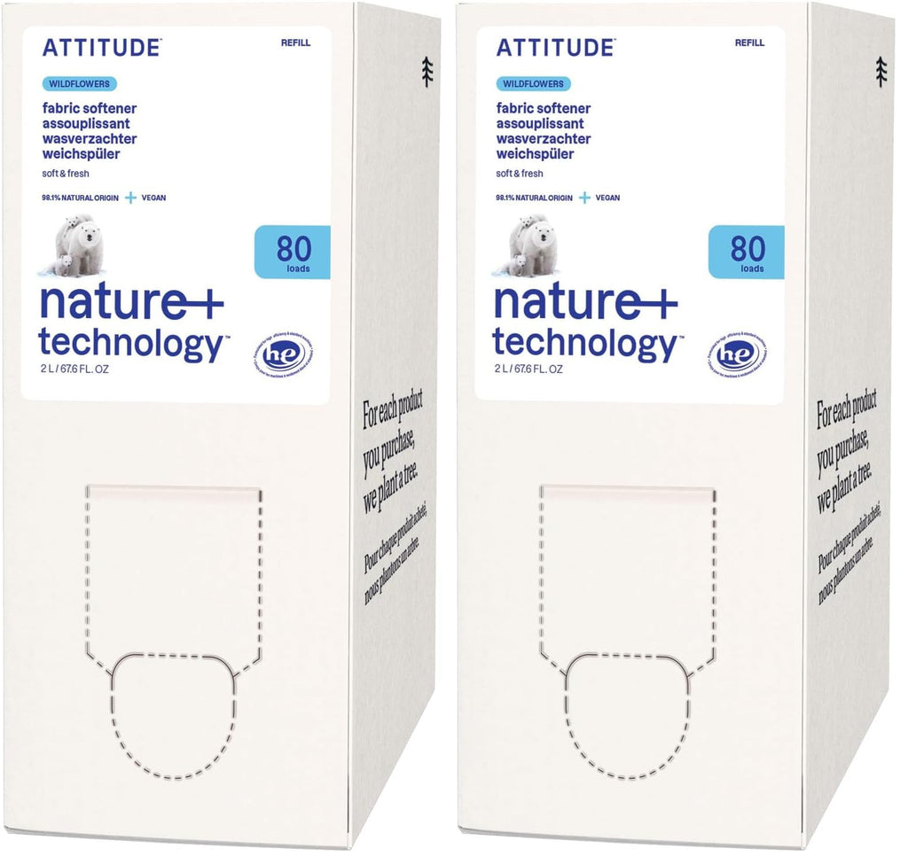 ATTITUDE Liquid Fabric Softener Refill – Plant-Based & Vegan, HE Compatible