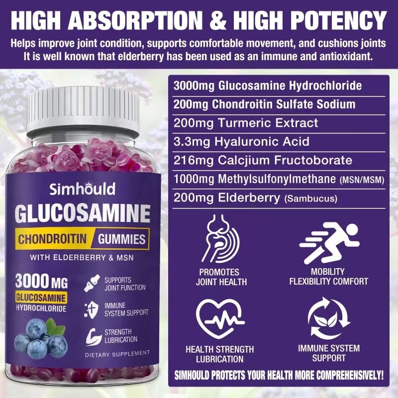 Simhould Glucosamine Chondroitin Gummies – Joint Support


