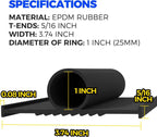 Holikme EPDM Garage Door Bottom Seal | Universal T-End Track

