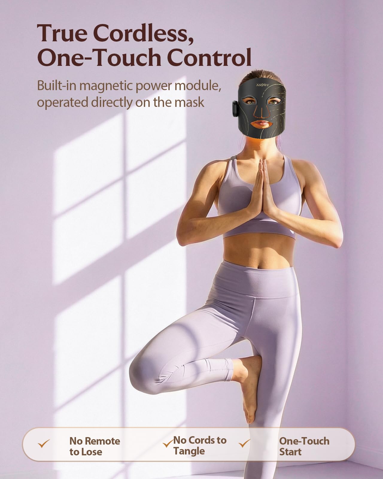 Cordless LED Face Mask for Light Therapy - 4 Wavelengths

