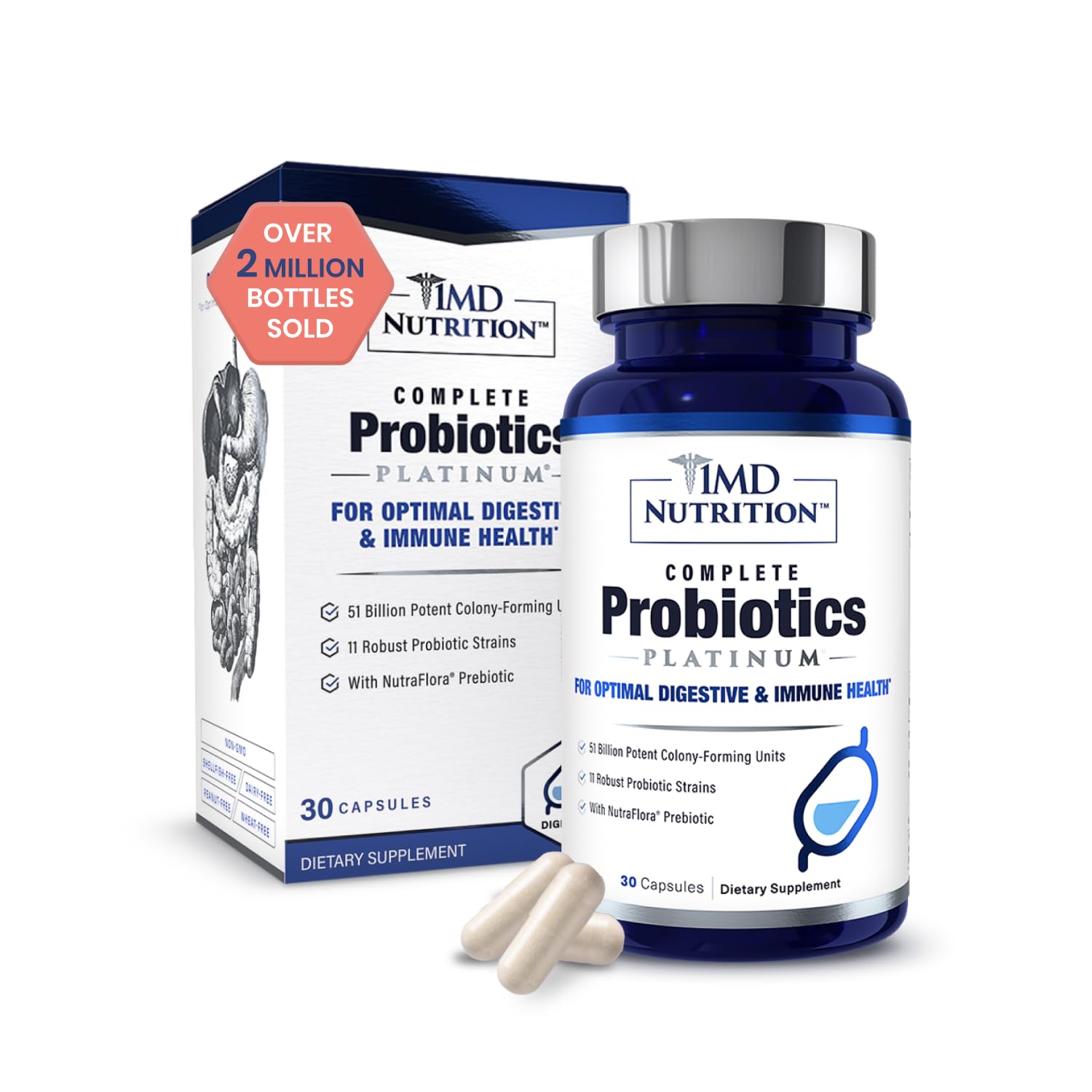 1MD Complete Probiotics Platinum Digestive Health Probiotic