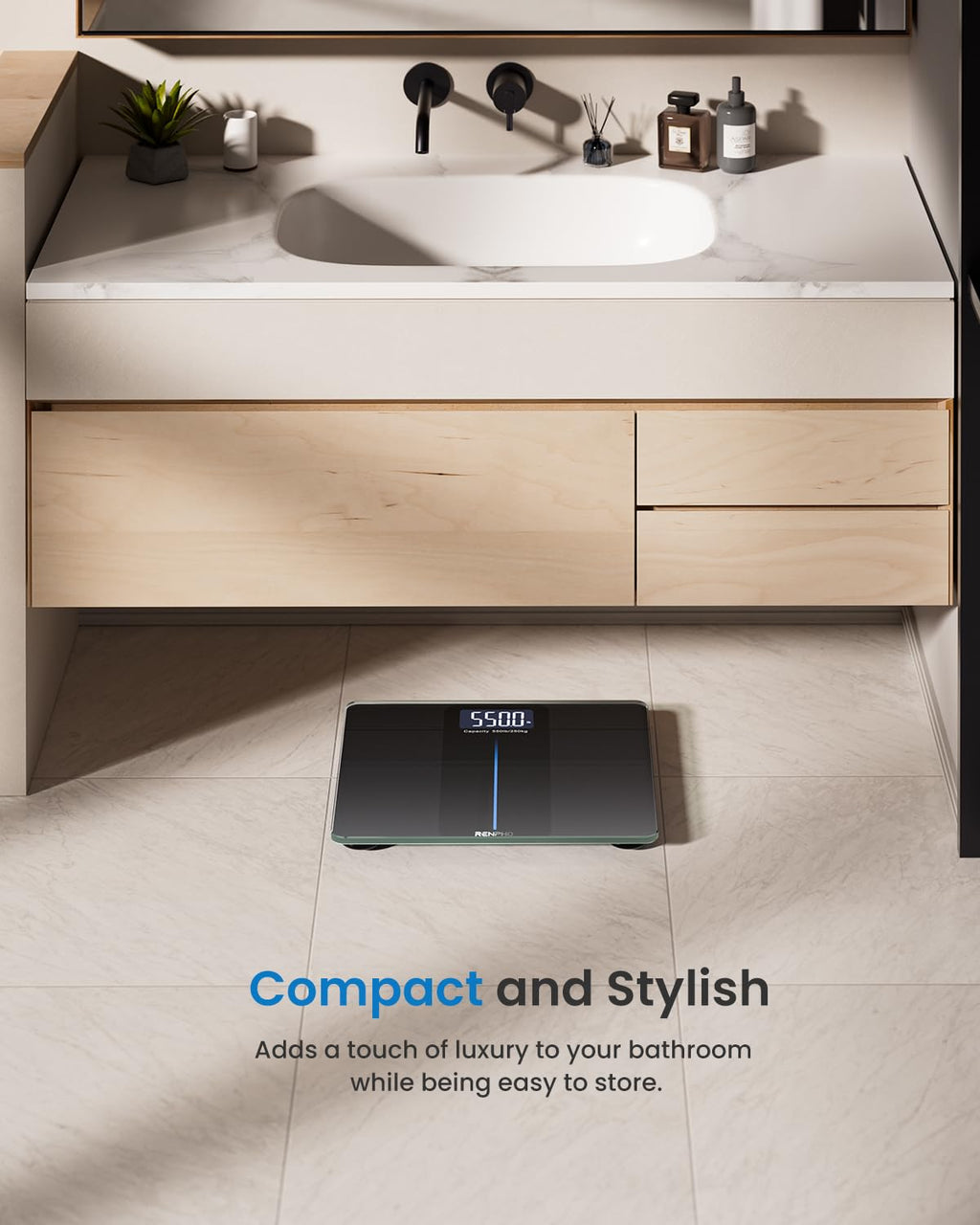 RENPHO 550lb Digital Bathroom Scale | Backlit Display

