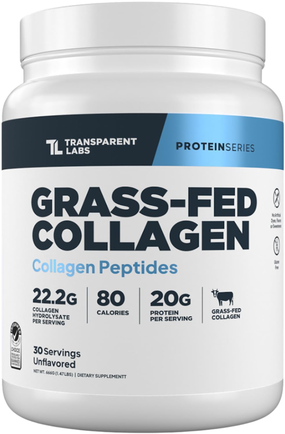 Transparent Labs Grass-Fed Collagen Peptides Powder

