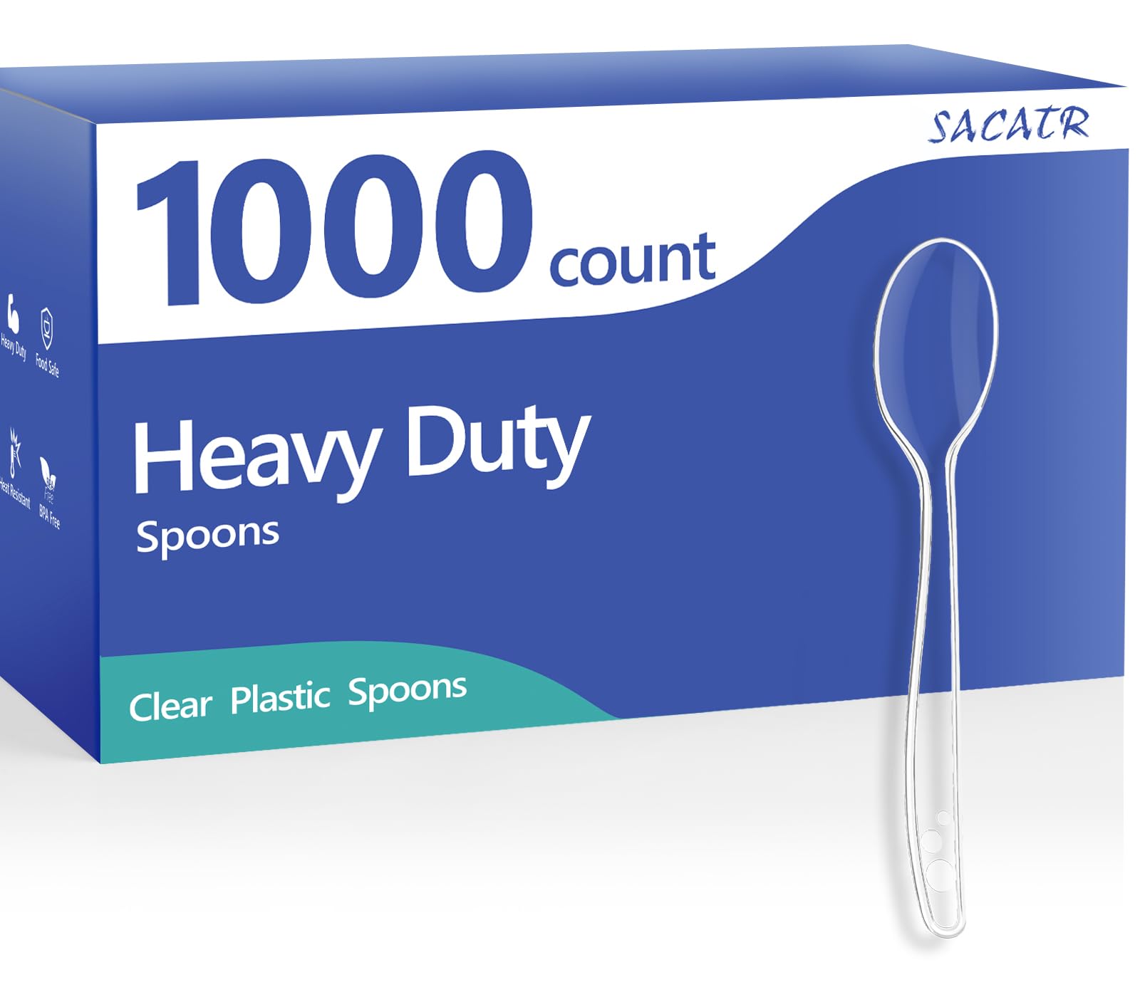 SACATR Disposable Plastic Spoons Heavy Duty BPA-Free

