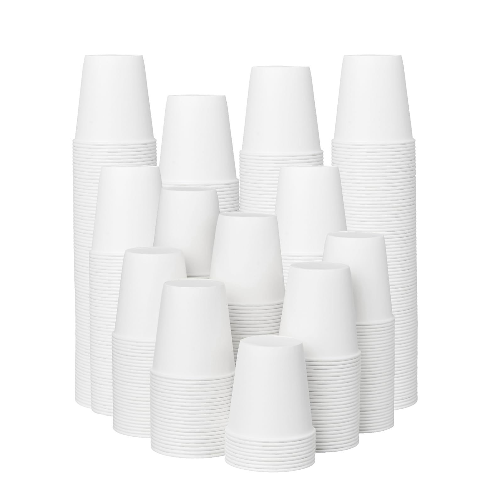 White Disposable Paper Cups for Hot Beverages with Rolled Rim