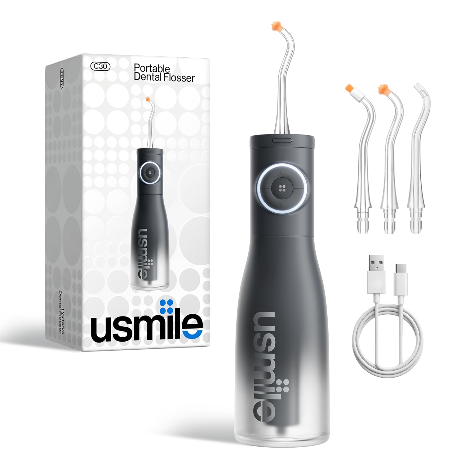 usmile C30 Cordless Water Flosser - 300ml Tank, 5 Levels

