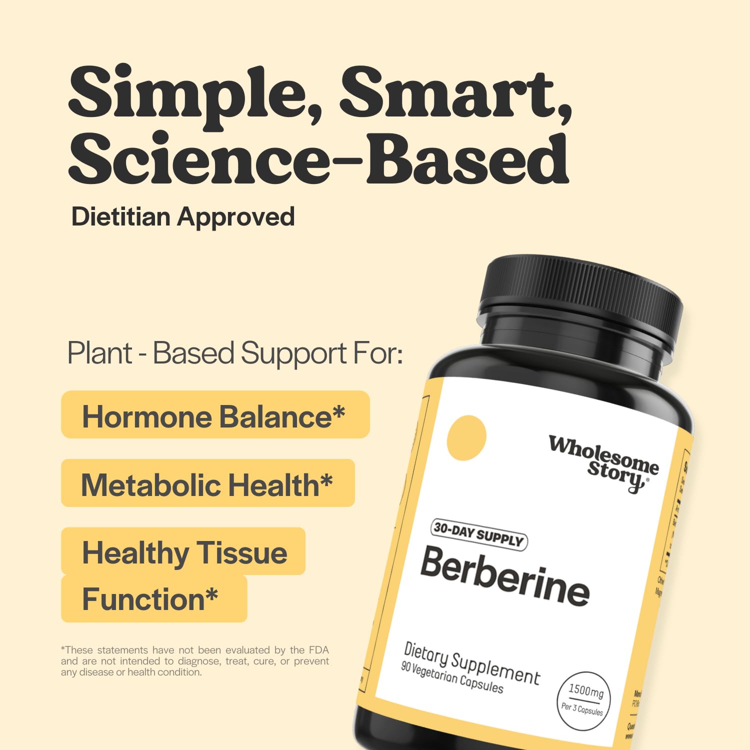 Wholesome Promise Berberine HCl 1500mg | Metabolic Support

