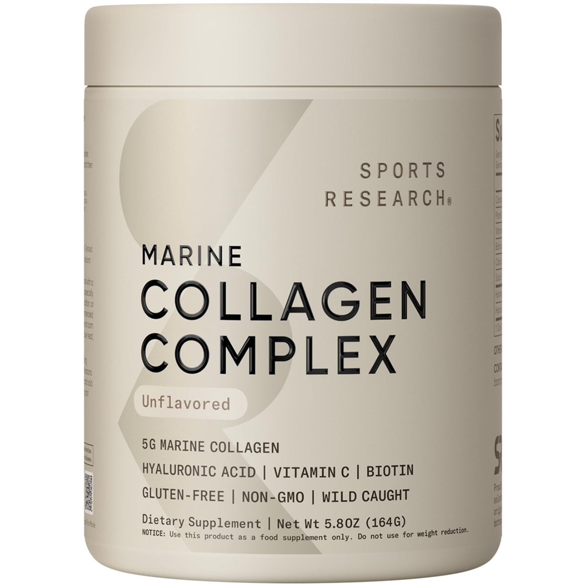 Sports Research Marine Collagen Peptides Powder – Wild-Caught Fish