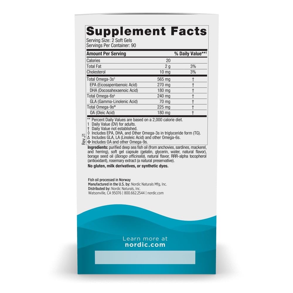 Nordic Naturals Complete Omega Lemon Flavor EPA DHA + GLA

