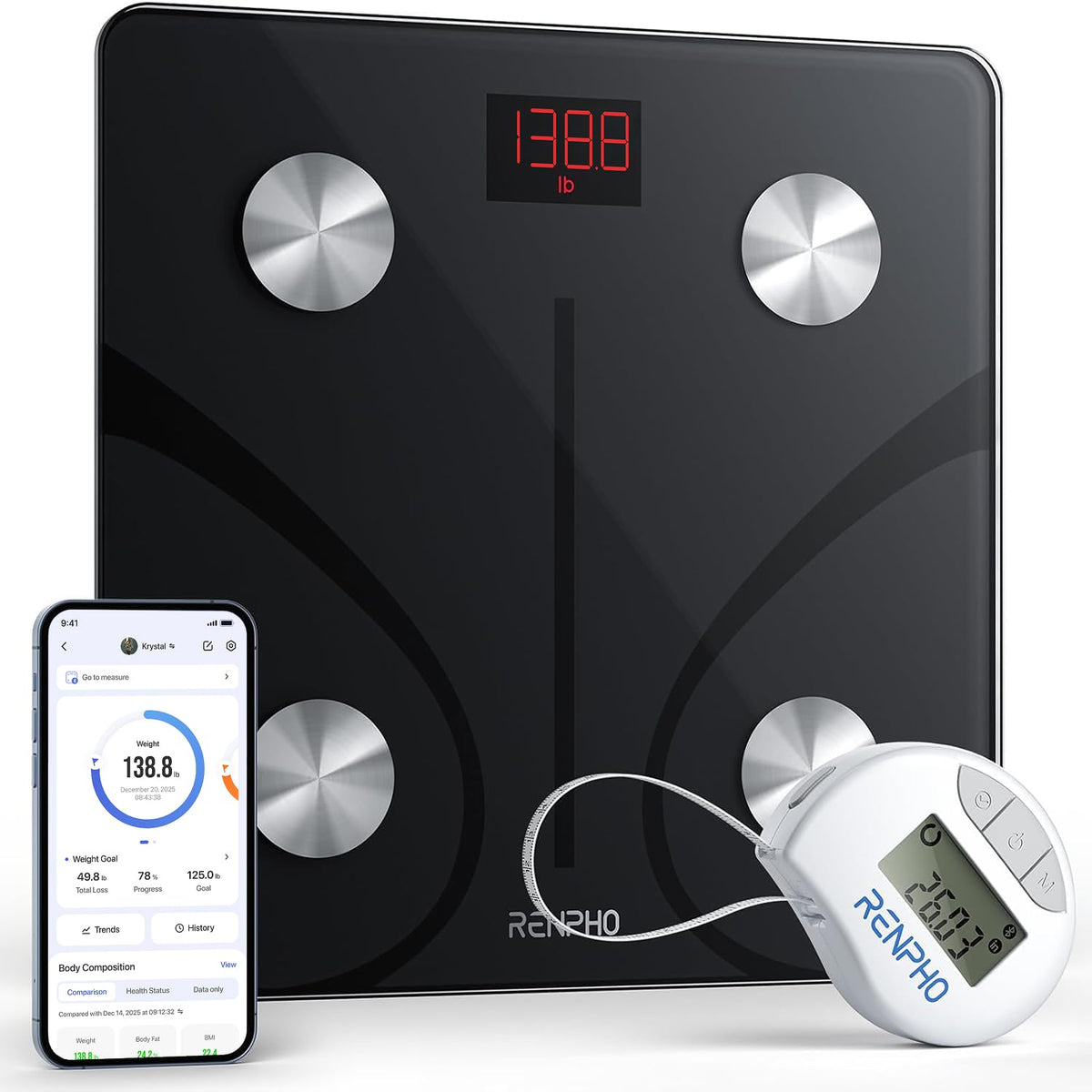 RENPHO Smart Scale for Body Weight with Bluetooth App Sync