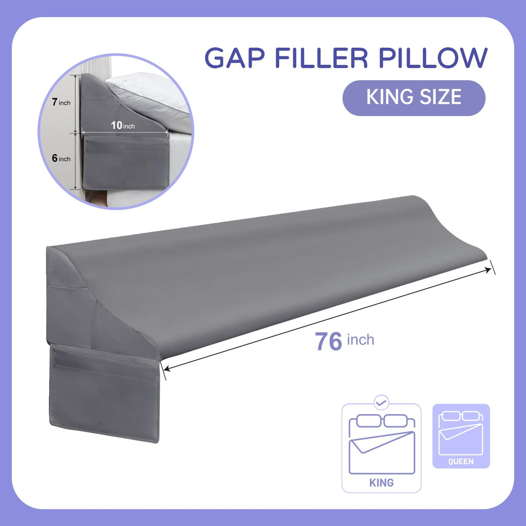 Vekkia Bed Gap Filler Wedge Pillow for Headboard

