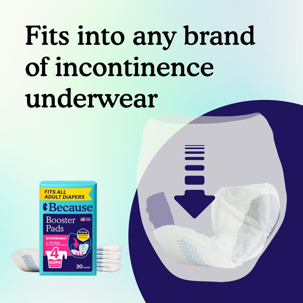 Because Overnight Booster Pads for Incontinence Underwear

