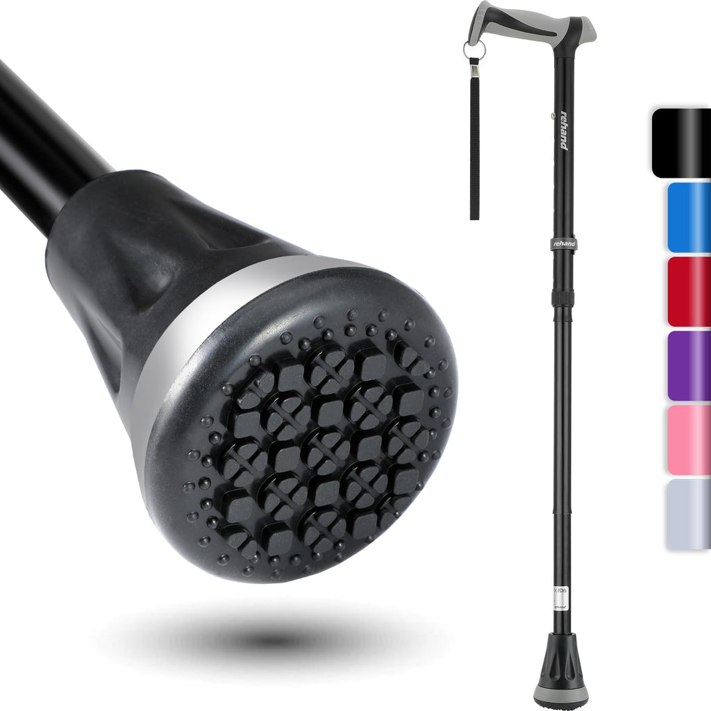 REHAND Folding Walking Cane with All-Terrain Base

