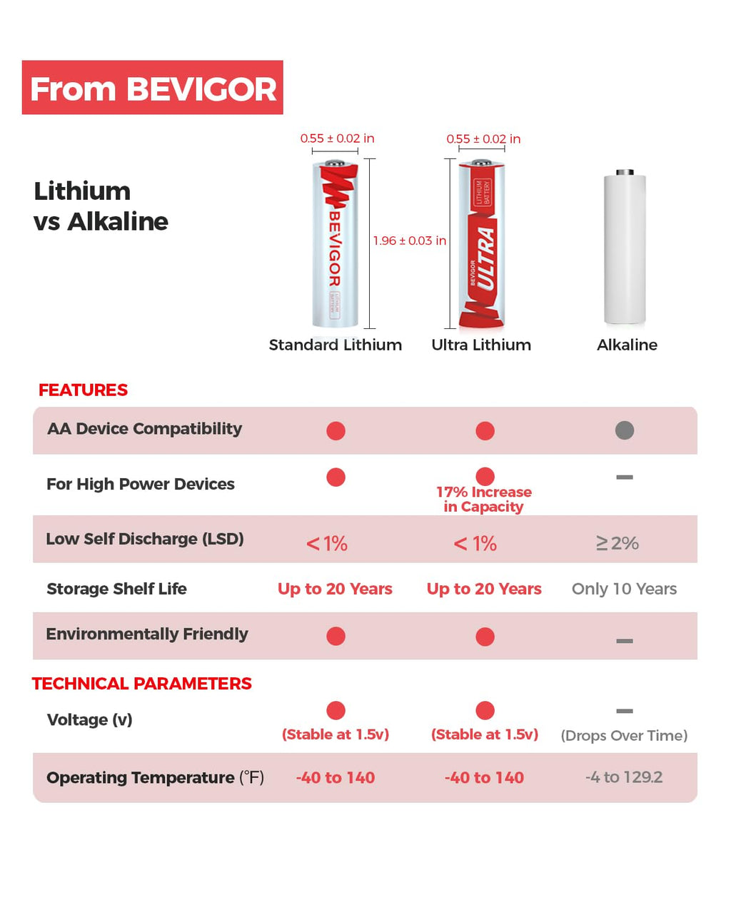 Bevigor Lithium Batteries - Long-Lasting 1.5V Power

