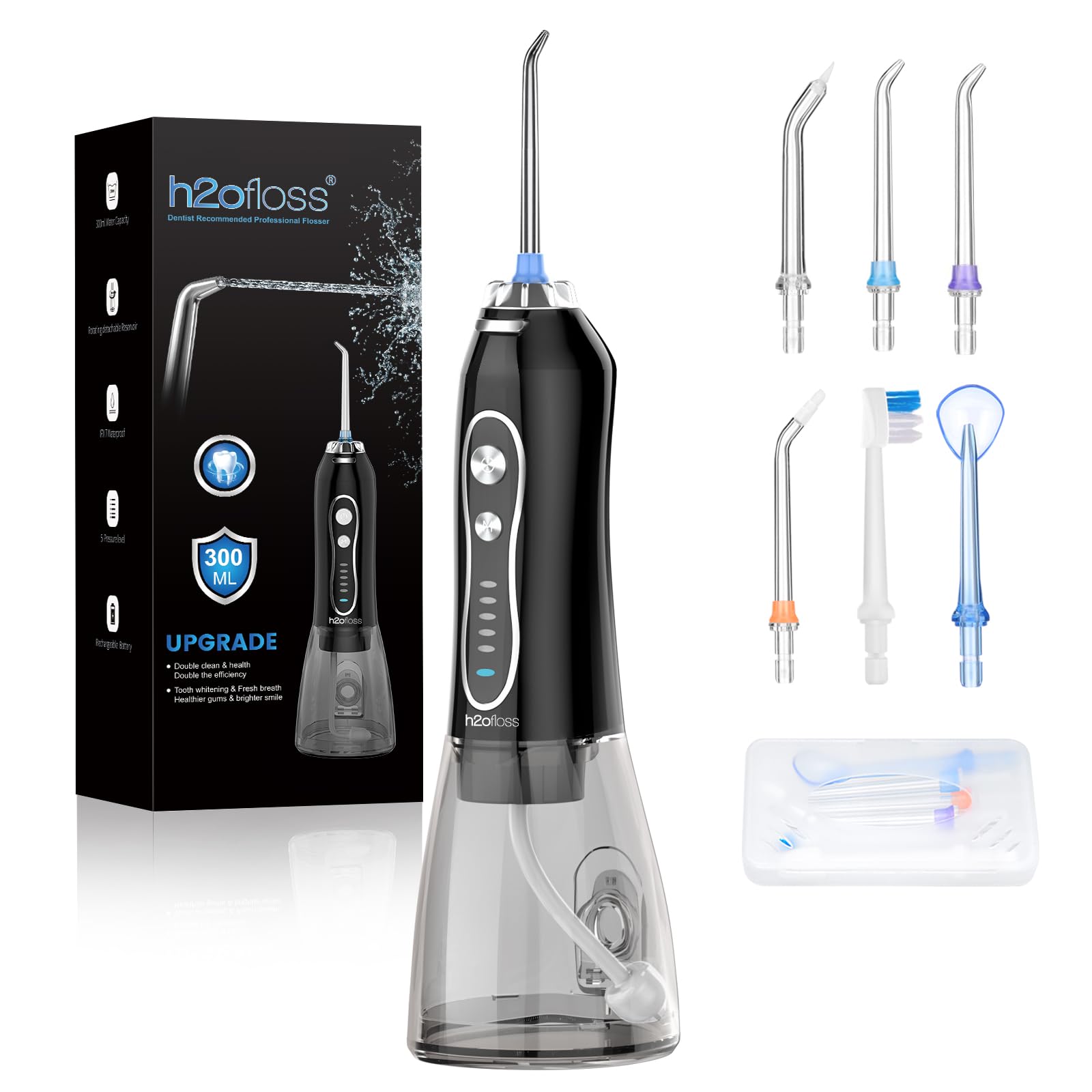 H2ofloss Water Dental Flosser - Portable Oral Irrigator | 5 Modes

