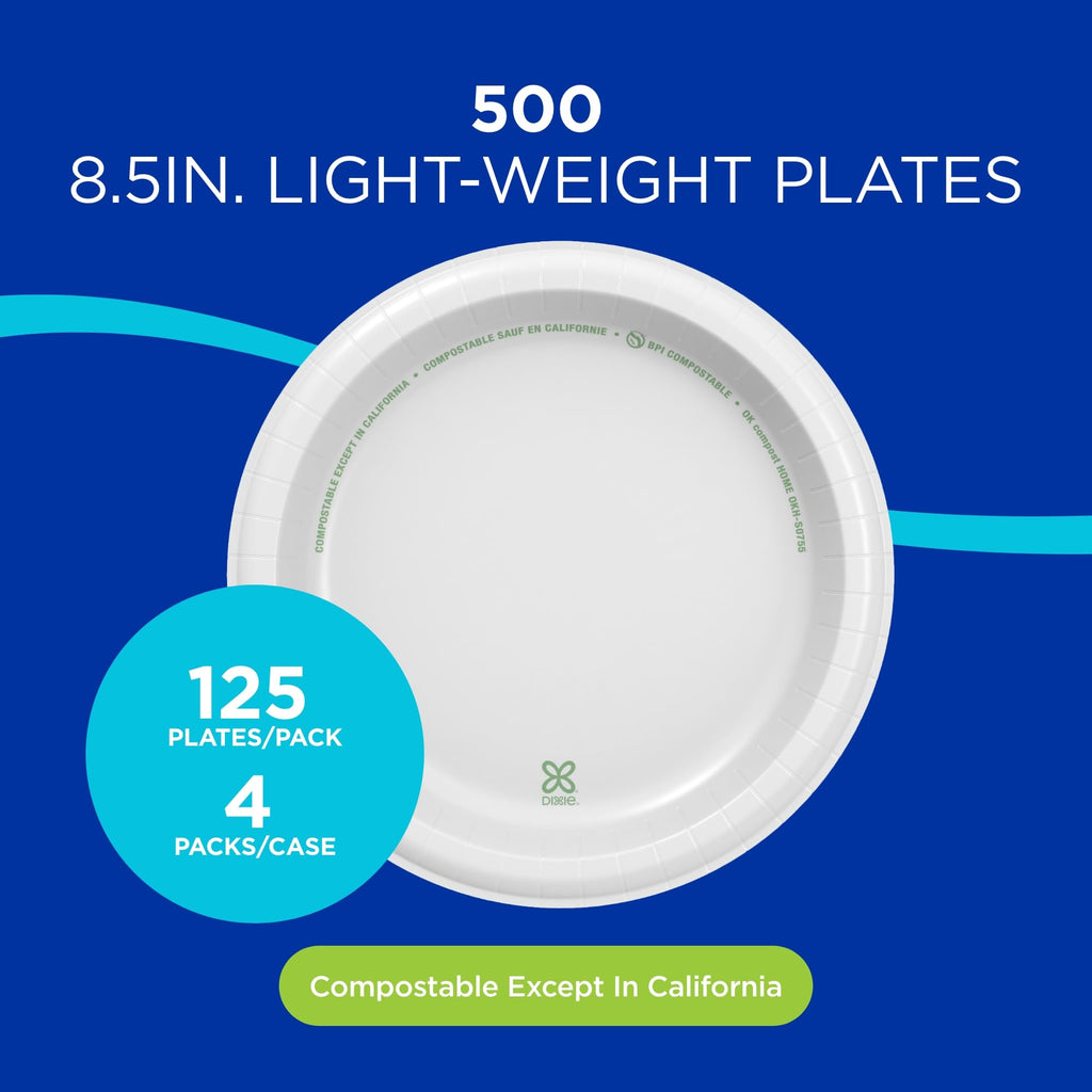 Dixie Basic Disposable Paper Plates by GP PRO - Soak-Proof

