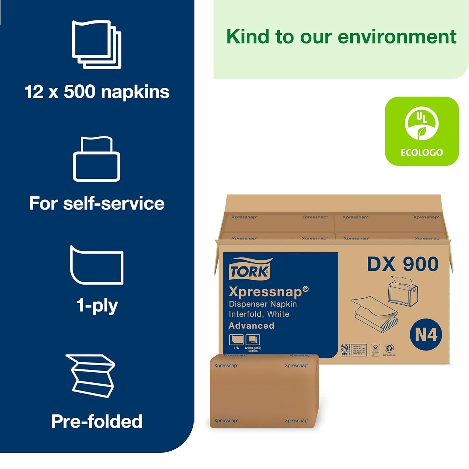 Tork Xpressnap N4 Dispenser Napkins - Hygienic Dispensing

