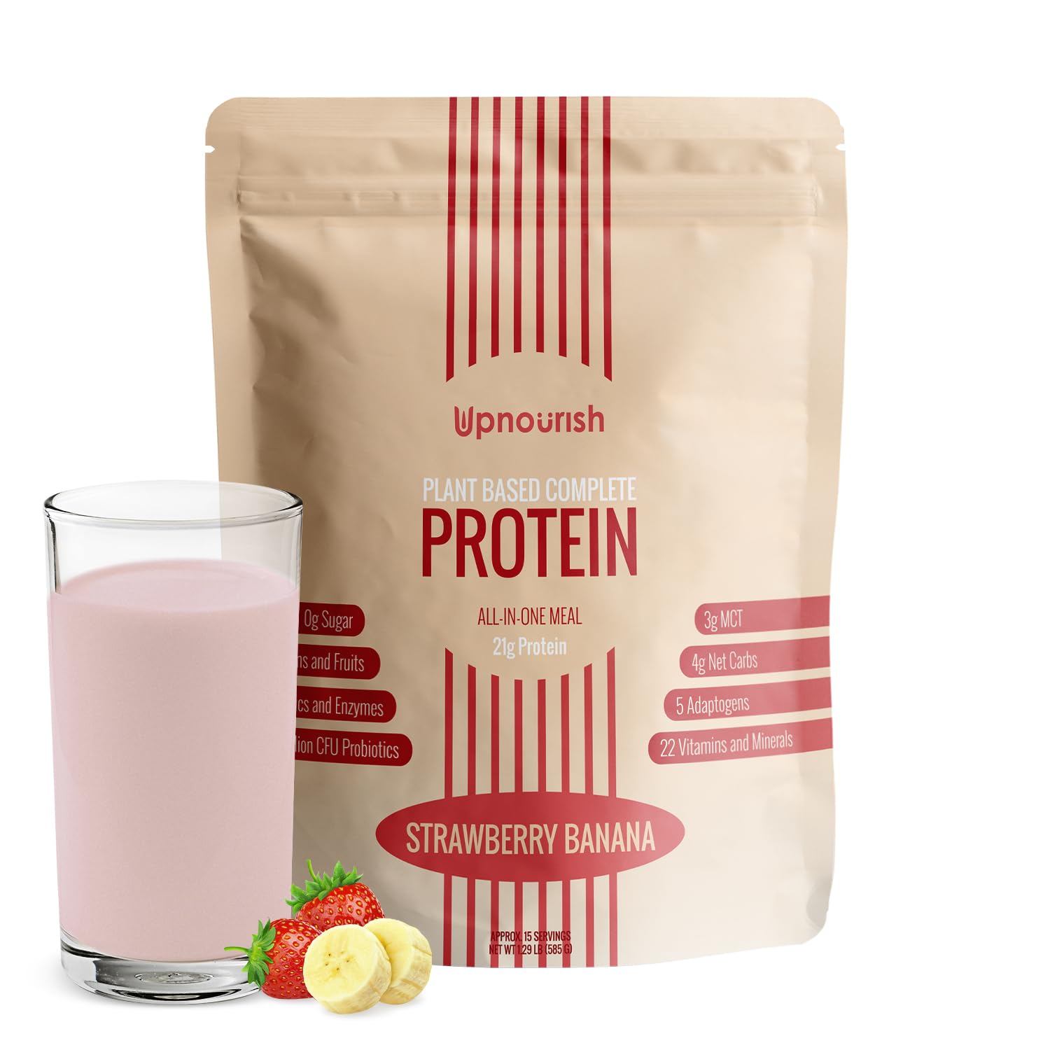 UpNourish Plant-Based Protein Powder with Probiotics