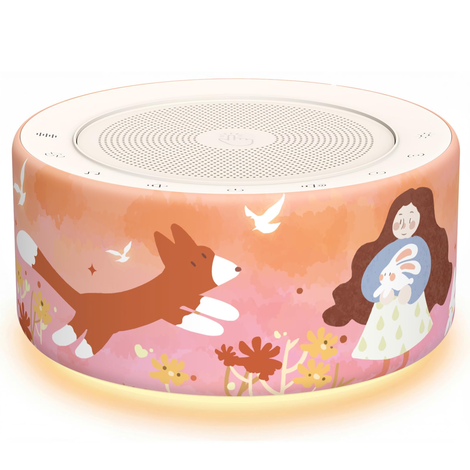 Kipcush Noise Machine for Sleep & Focus, 30 Sounds, Night Light, Memory Function