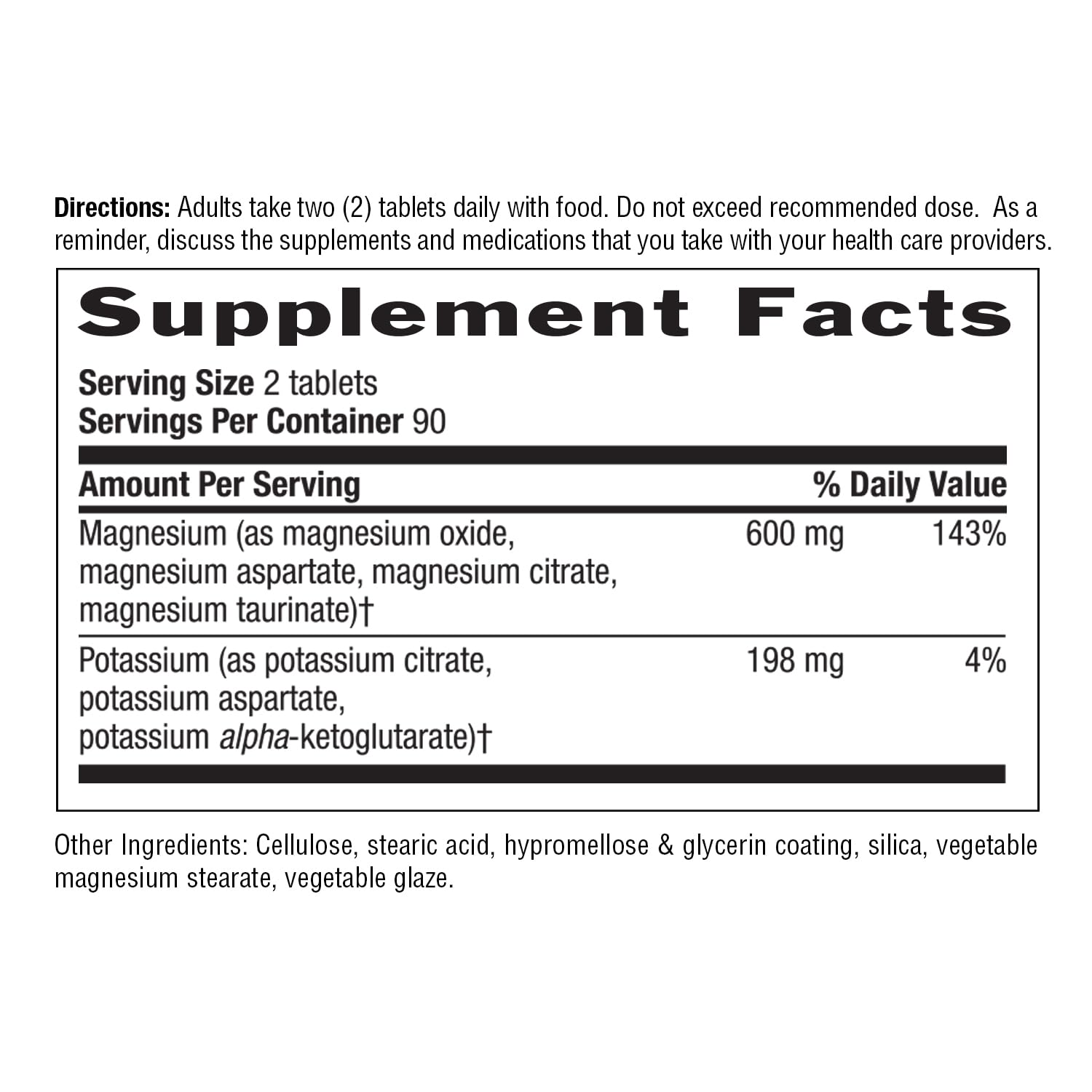 Magnesium Potassium Aspartate Supplement by Country Life

