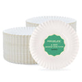 FOCUSLINE White Uncoated Paper Plates - Disposable Dessert Plates