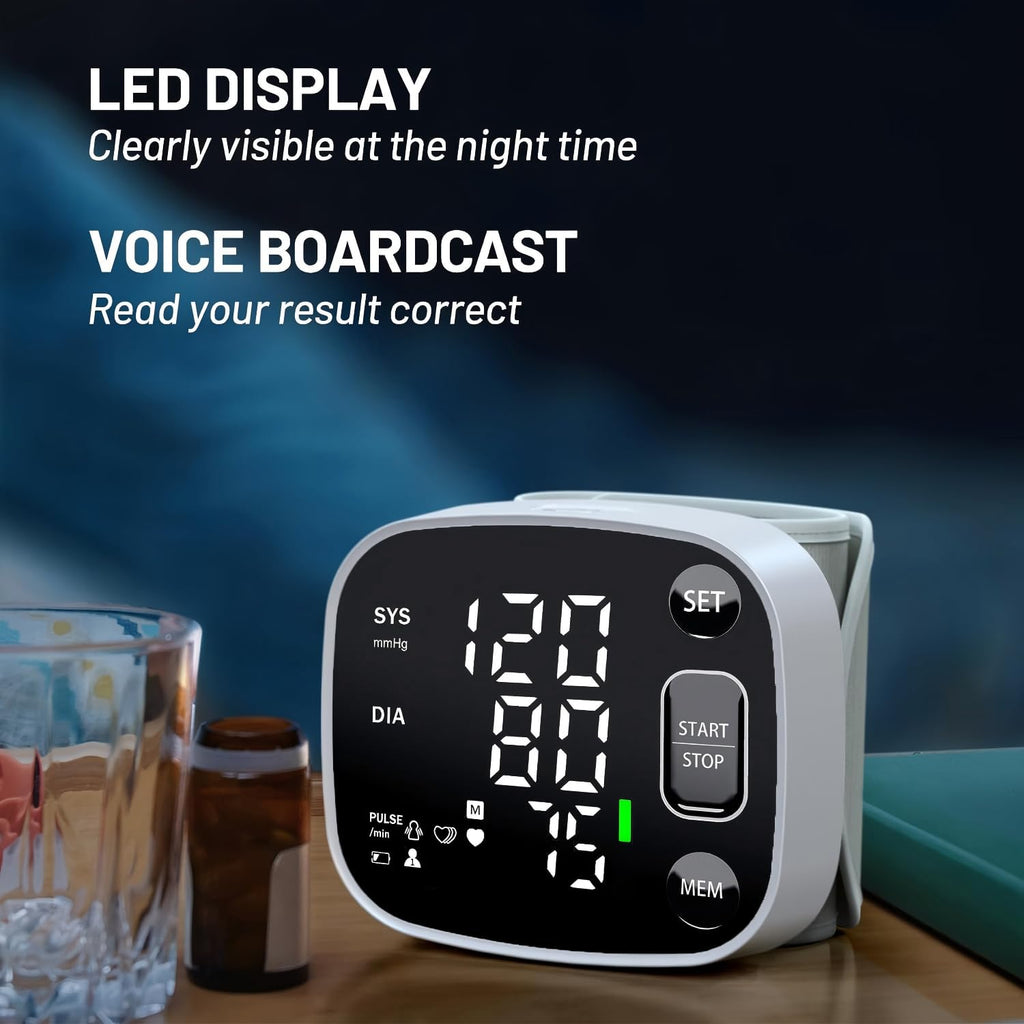 Oklar Wrist Blood Pressure Monitor FDA Cleared|Rechargeable

