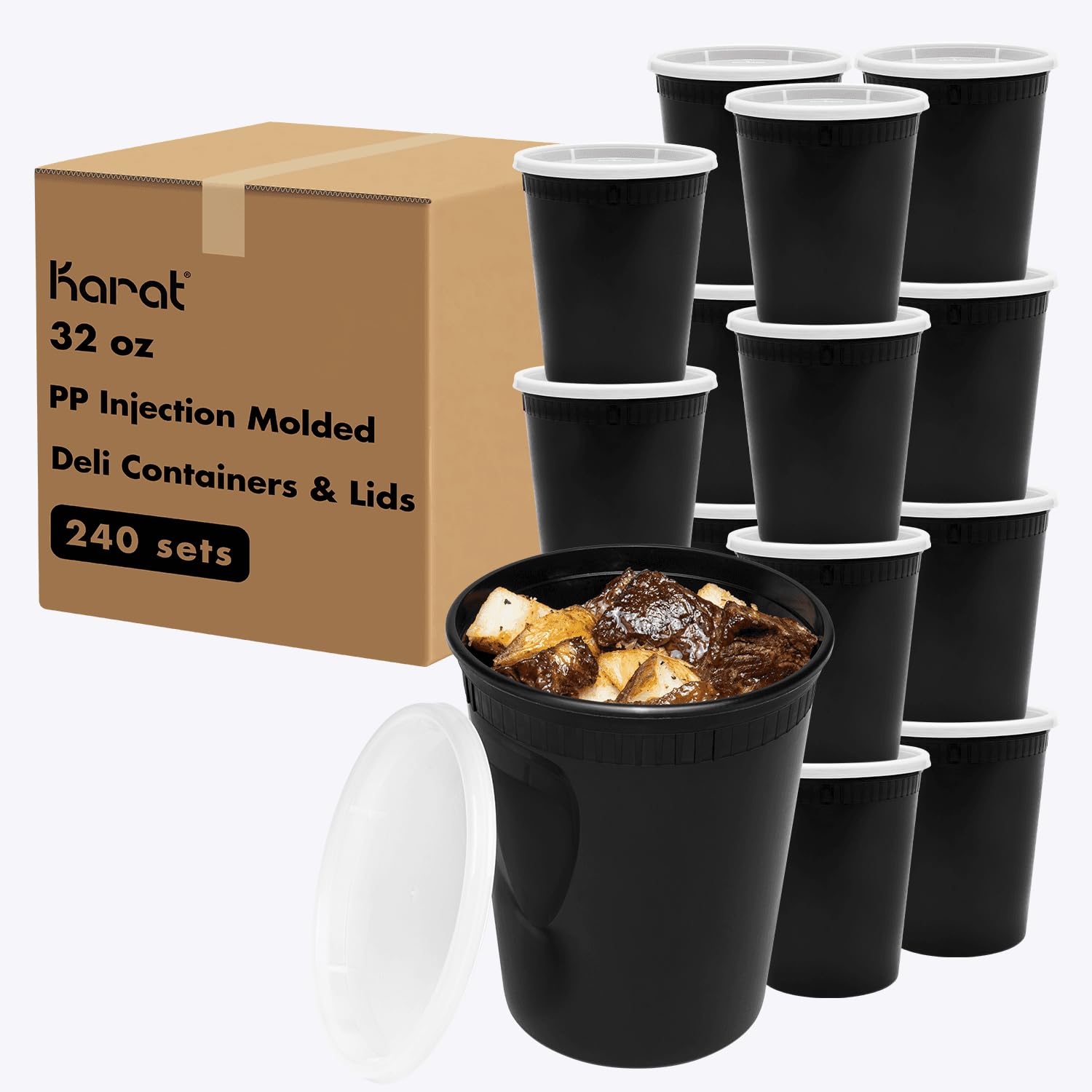 Karat Deli Containers with Lids - PP Injection Molded