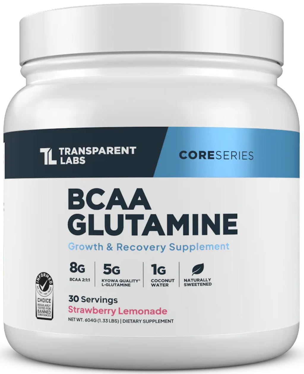 BCAA Glutamine Powder by Transparent Labs for Recovery

