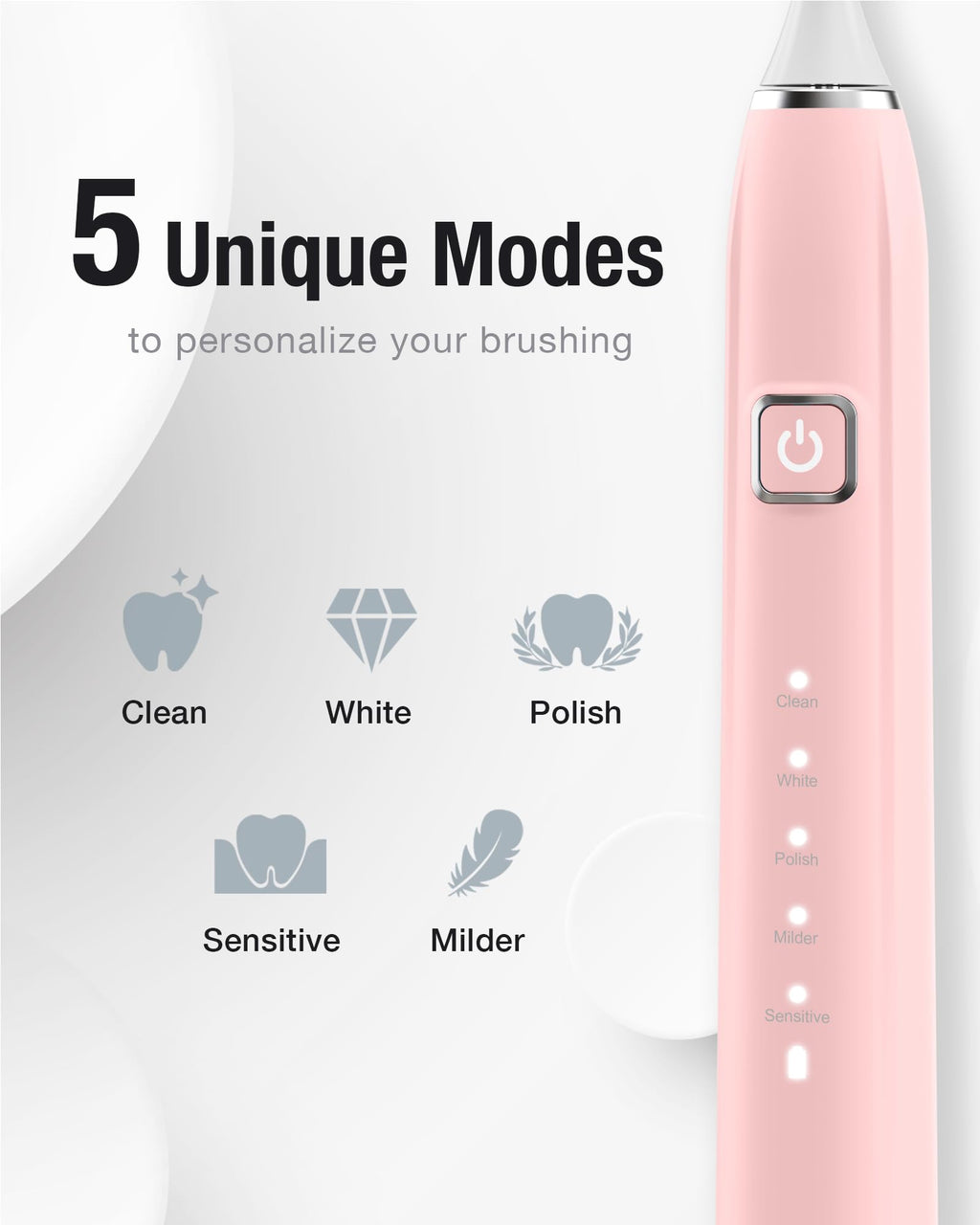 7AM2M Sonic Electric Toothbrush with 6 Heads - 5 Modes

