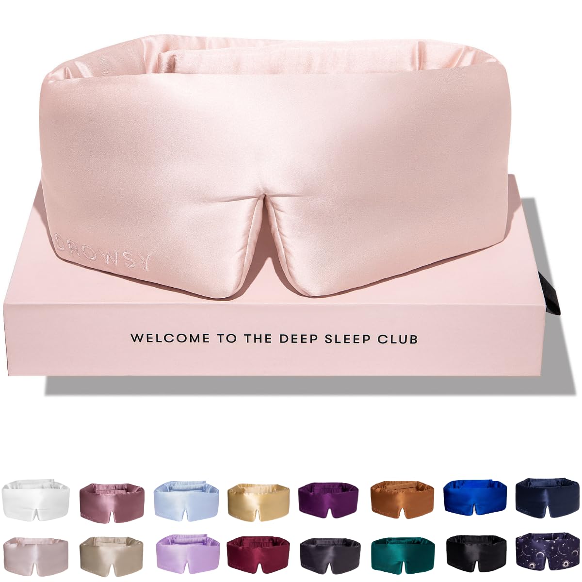 DROWSY Silk Sleep Mask - Face-hugging, padded cocoon in pure Mulberry silk